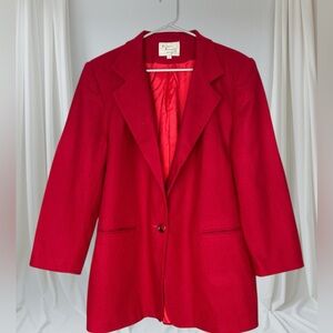 Vintage 100% wool Red Women's Blazer.Size L